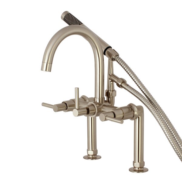 Deck-Mount Clawfoot Tub Faucet, Brushed Nickel, Deck Mount