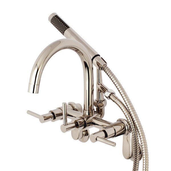 Wall-Mount Clawfoot Tub Faucet, Polished Nickel, Tub Wall Mount