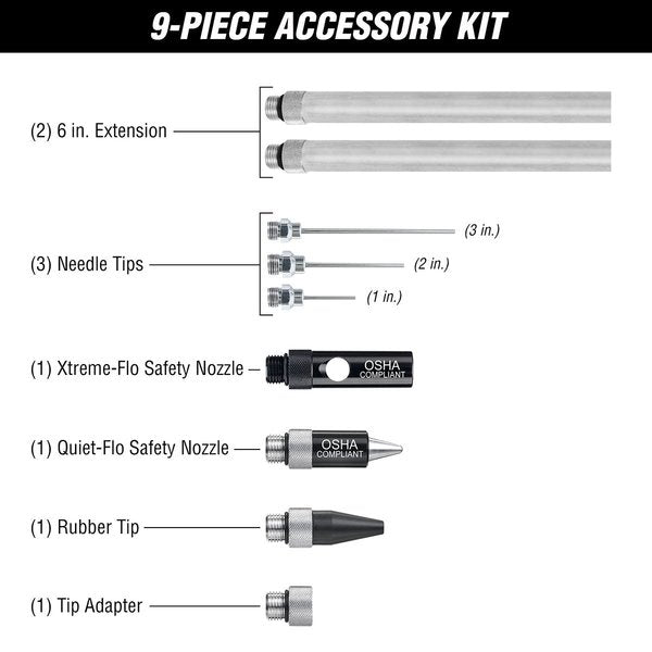 X1 Blow Gun Kit, 10-Piece