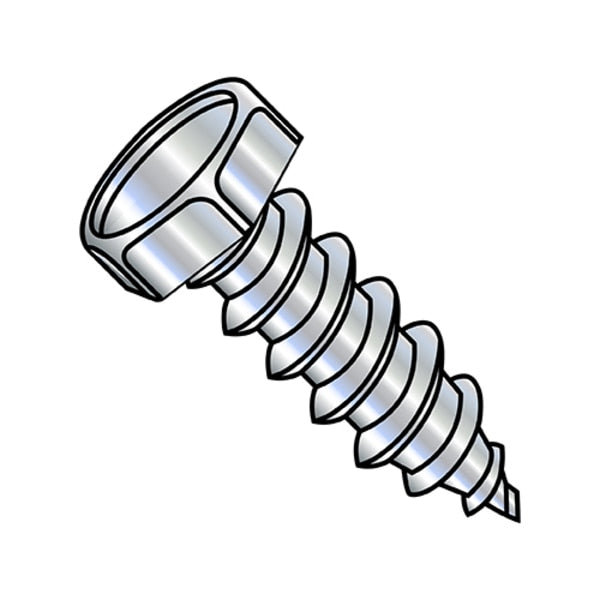 Self-Drilling Screw, #14-10 x 1-1/2 in, Zinc Plated Steel Hex Head Hex Drive, 1250 PK