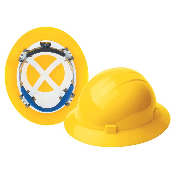 Front Brim Hard Hat, Type 1, Class E, Ratchet (6-Point), Gold