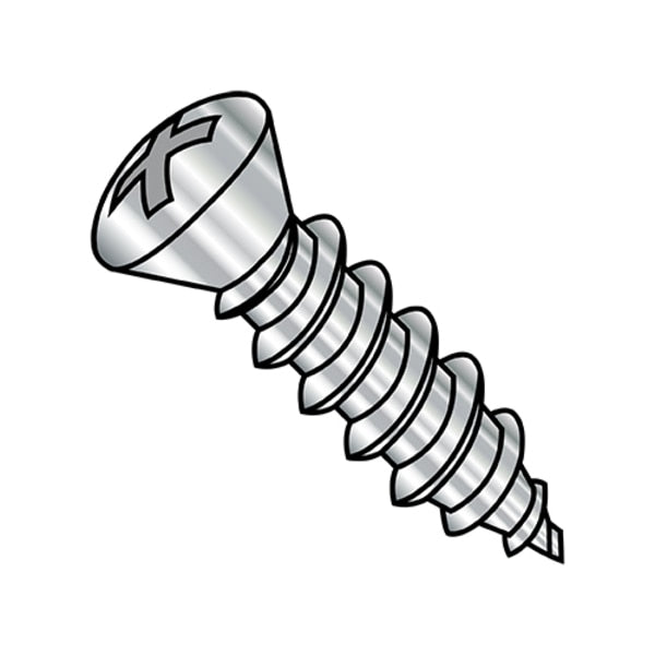 Self-Drilling Screw, #8-15 x 3/4 in, Plain 18-8 Stainless Steel Oval Head Phillips Drive, 5000 PK