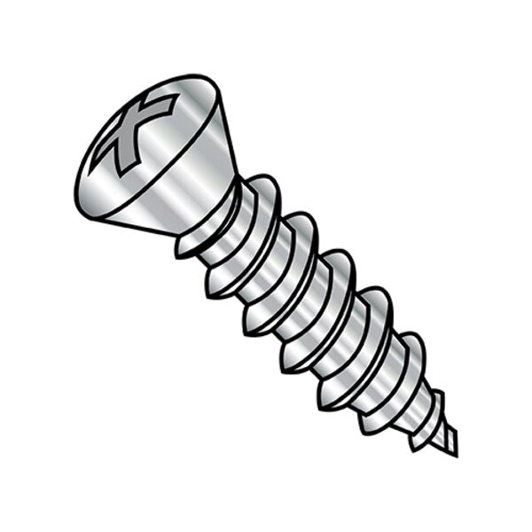 Self-Drilling Screw, #8-15 x 1/2 in, Plain 18-8 Stainless Steel Oval Head Phillips Drive, 5000 PK