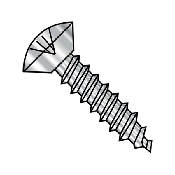 Sheet Metal Screw, #8-15 x 3/8 in, Plain 18-8 Stainless Steel Oval Head Phillips Drive, 5000 PK