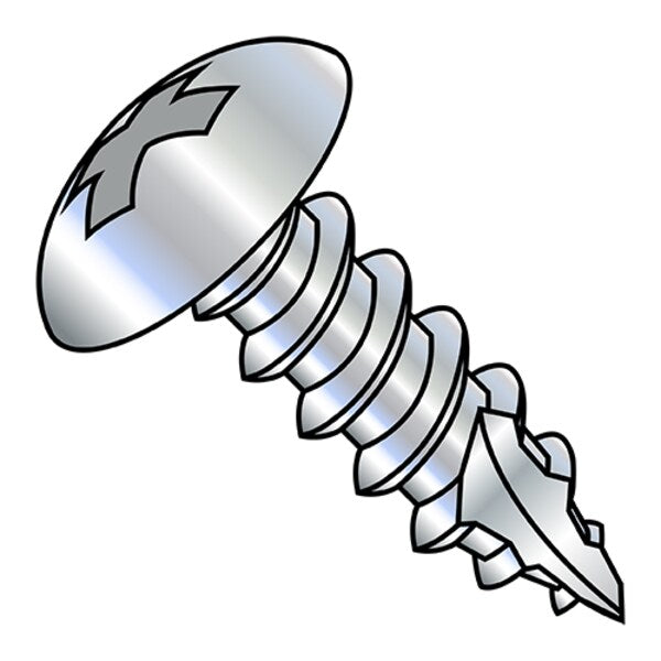 Self-Drilling Screw, #8-15 x 3/4 in, Zinc Plated Steel Truss Head Phillips Drive, 8000 PK