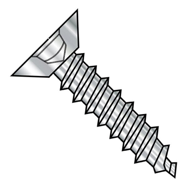Sheet Metal Screw, #6-18 x 5/8 in, Plain 18-8 Stainless Steel Flat Head Square Drive, 5000 PK