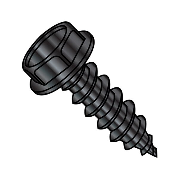 Self-Drilling Screw, #8-15 x 1/2 in, Black Oxide Steel Hex Head Hex Drive, 10000 PK