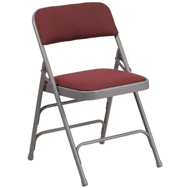 Burgundy Fabric Metal Chair