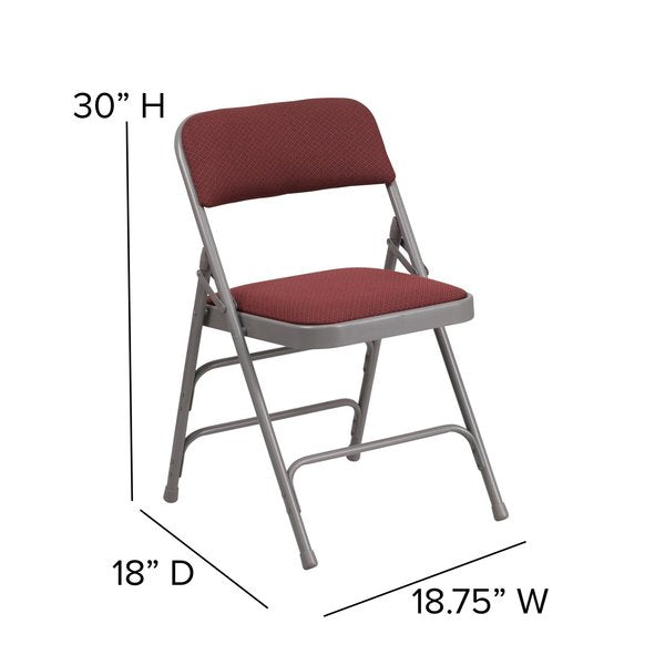 Burgundy Fabric Metal Chair