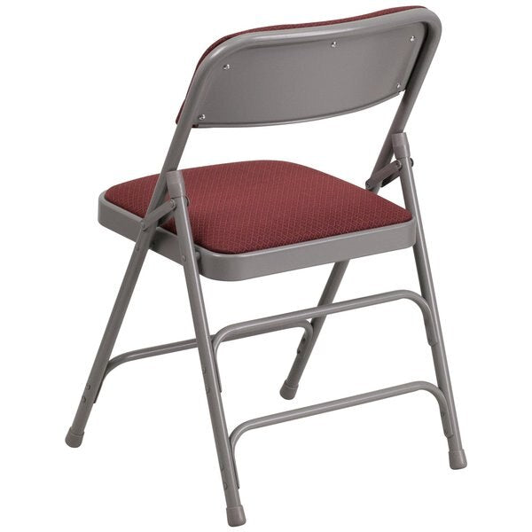 Burgundy Fabric Metal Chair