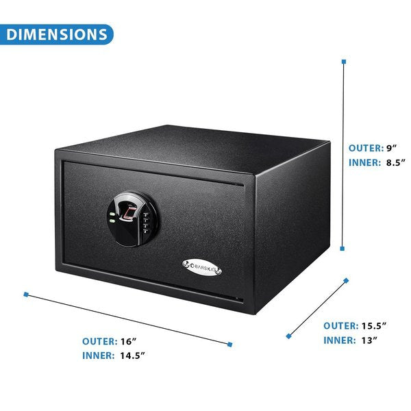 Security Safe, 0.99 cu ft, 25 lb, Biometric Keypad Lock