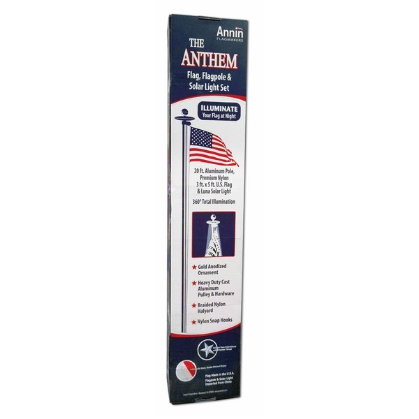 20 FOOT ANTHEM FLAGPOLE WITH SOLAR LIGHT AND 3X5 FT. NYLON U.S. FLAG