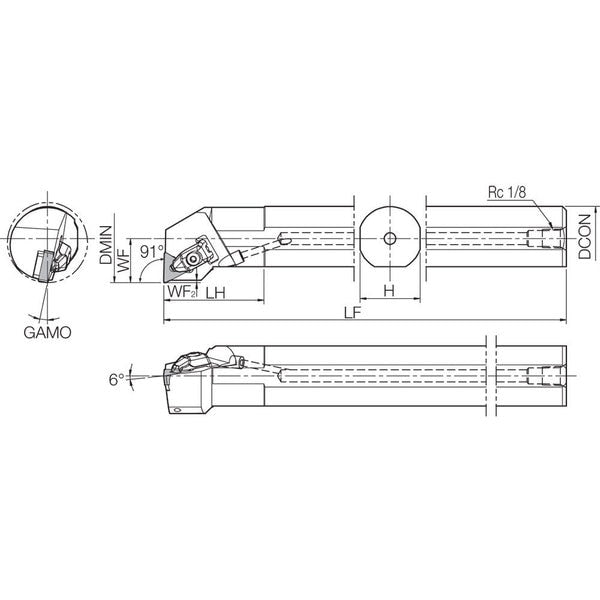 Boring Bar, Negative Rake, Leftt-Hand