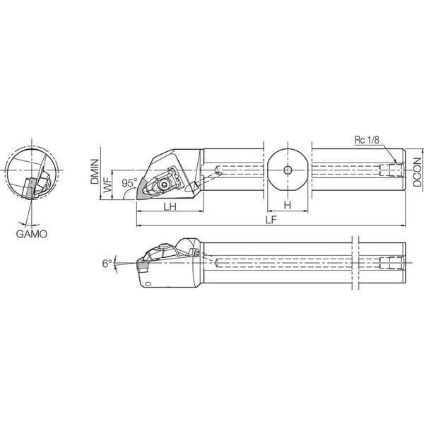 Boring Bar, Negative Rake, Right-Hand