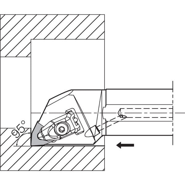 Boring Bar, Negative Rake, Right-Hand