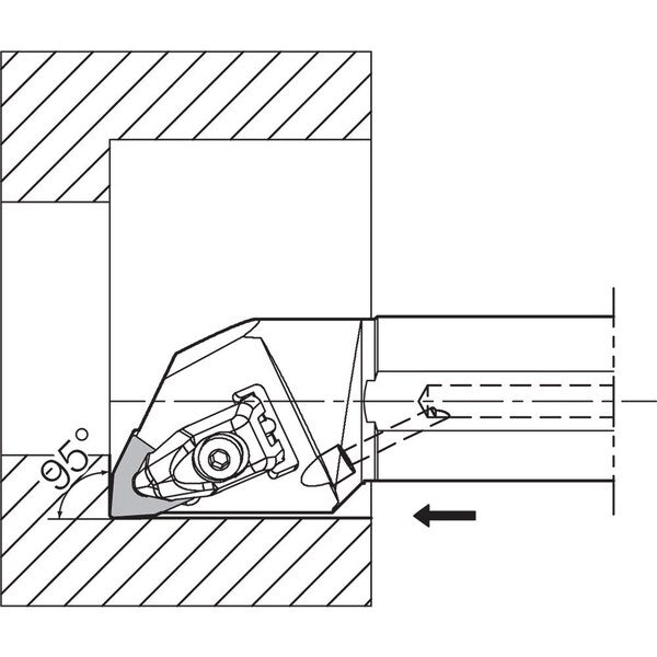Boring Bar, Negative Rake, Right-Hand