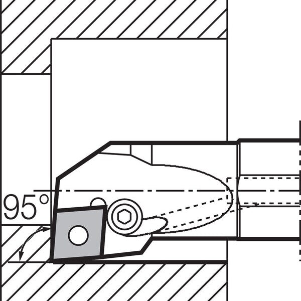Boring Bar, Negative Rake, Right-Hand