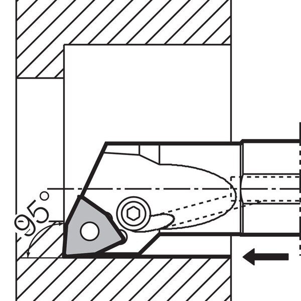 Boring Bar, Negative Rake, Right-Hand