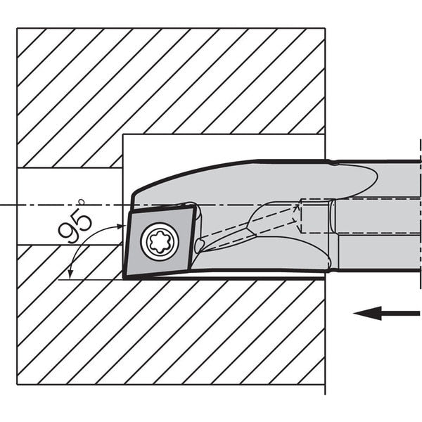 Boring Bar, Positive Rake, Leftt-Hand