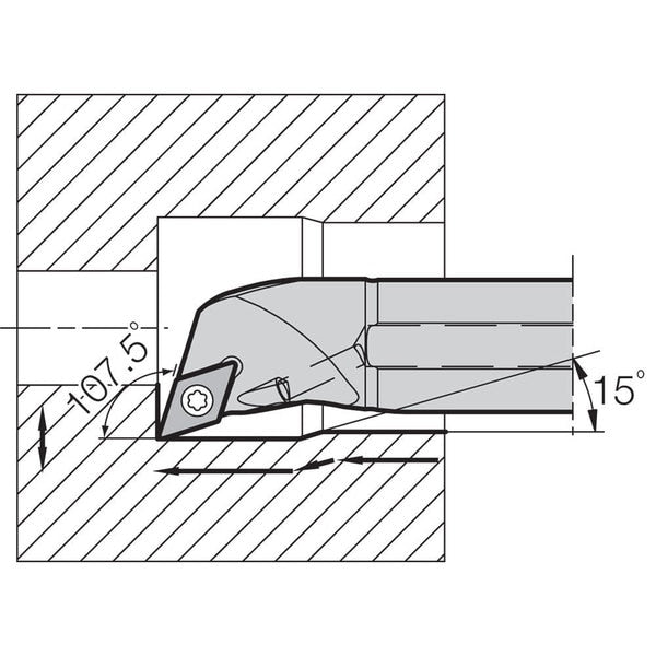 Boring Bar, Positive Rake, Right-Hand