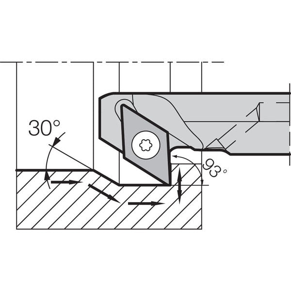 Boring Bar, Positive Rake, Right-Hand