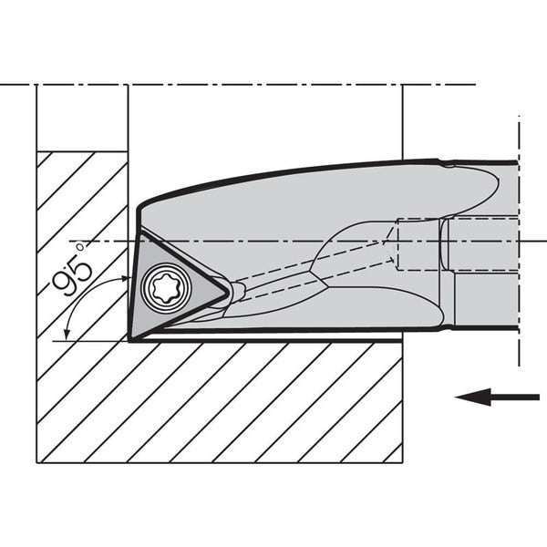 Boring Bar, Positive Rake, Right-Hand