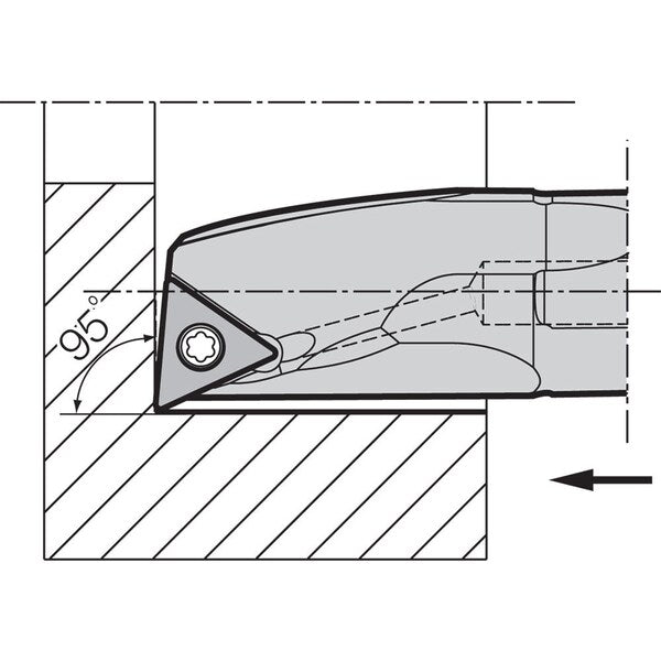Boring Bar, Positive Rake, Right-Hand
