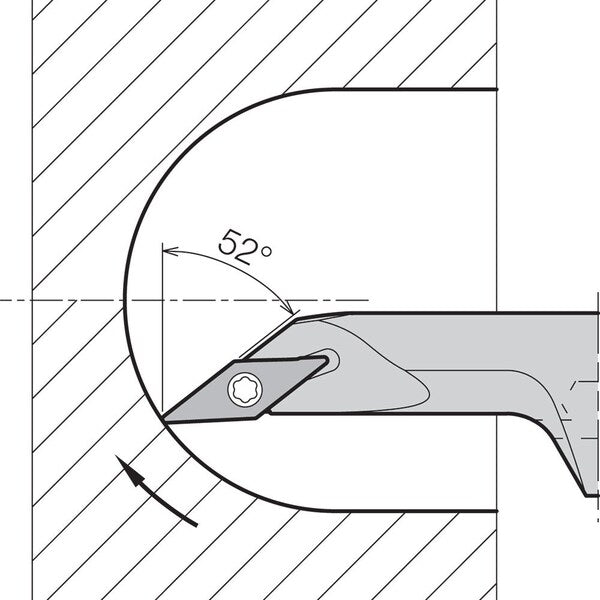 Boring Bar, Positive Rake, Leftt-Hand