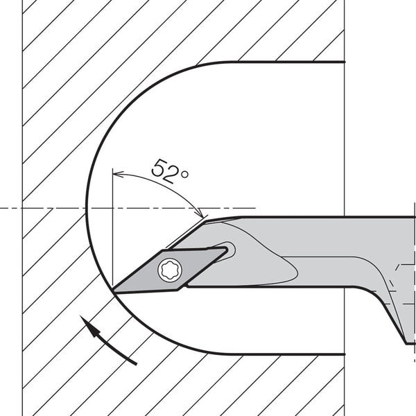 Boring Bar, Positive Rake, Leftt-Hand