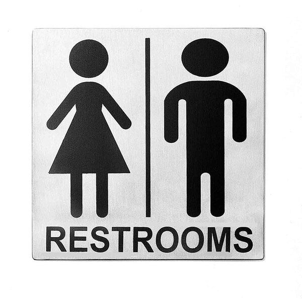 Contemp SS Sign, Women/Men Restroom, 5