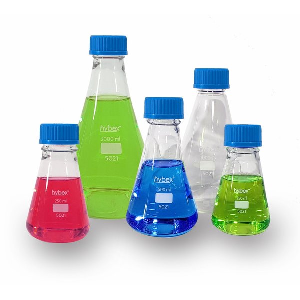 Hybex Erlenmeyer Flask, threaded with ca