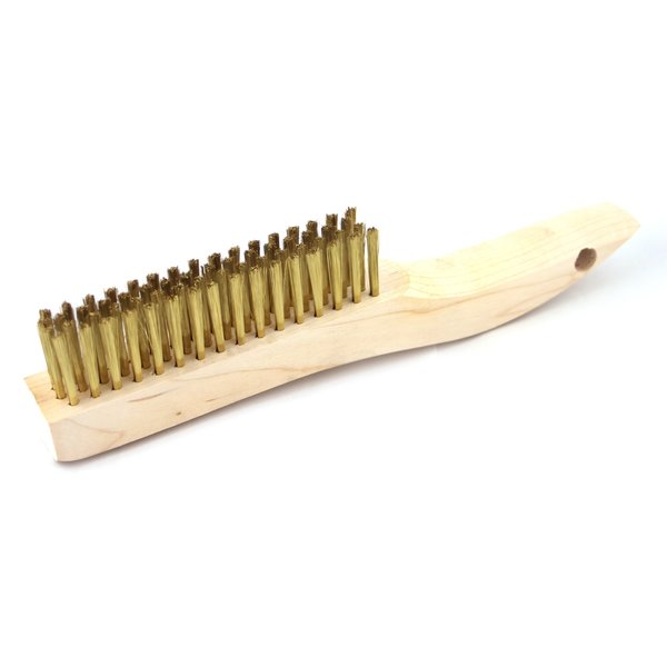 B46B Shoe Handle Scratch Brush, .006 Brass, 4X16, 1