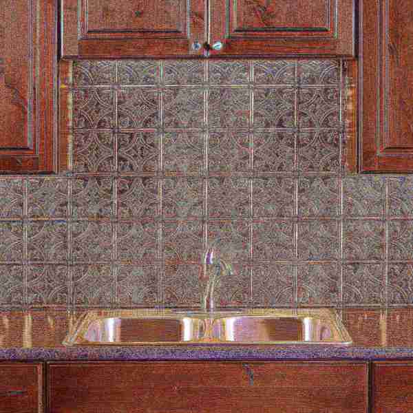 Fasade 18in x 24in Traditional 1 Bermuda Bronze Backsplash Panel 5pk