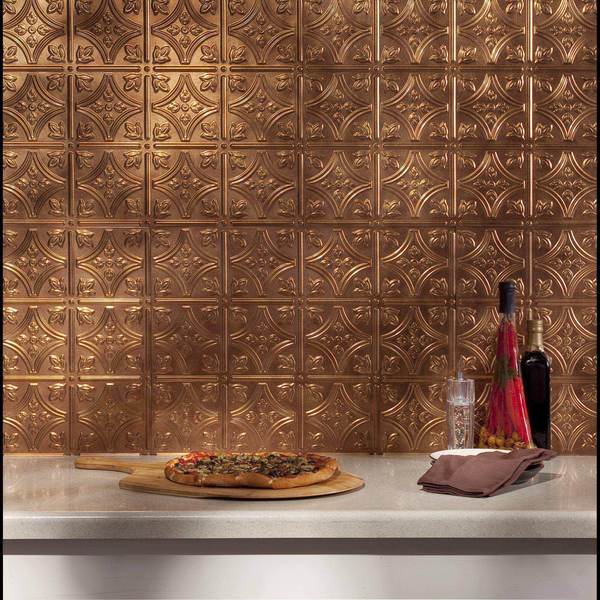 Fasade 18in x 24in Traditional 1 Antique Bronze Backsplash Panel 5pk
