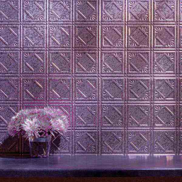 Fasade 18in x 24in Traditional 4 Galvanized Steel Backsplash Panel 5pk