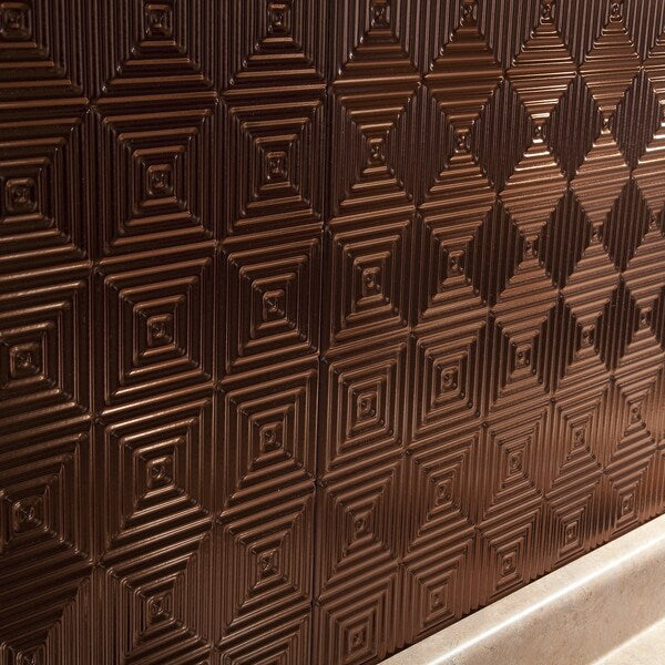 Fasade 18in x 24in Miniquattro Oil Rubbed Bronze Backsplash Panel 5pk
