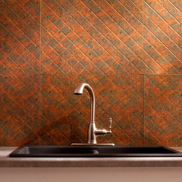 Fasade 18in x 24in Quilted Copper Fantasy Backsplash Panel 5pk