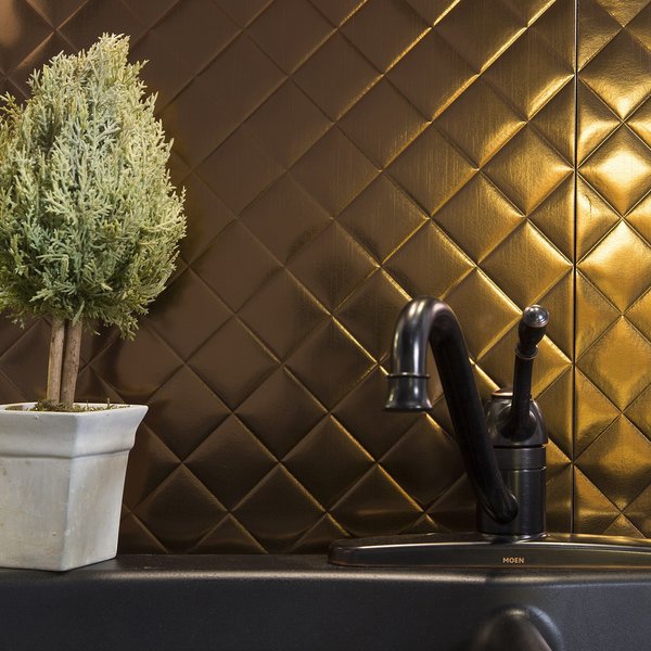 Fasade 18in x 24in Quilted Oil Rubbed Bronze Backsplash Panel 5pk