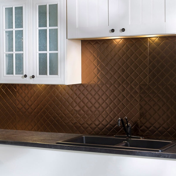 Fasade 18in x 24in Quilted Oil Rubbed Bronze Backsplash Panel 5pk