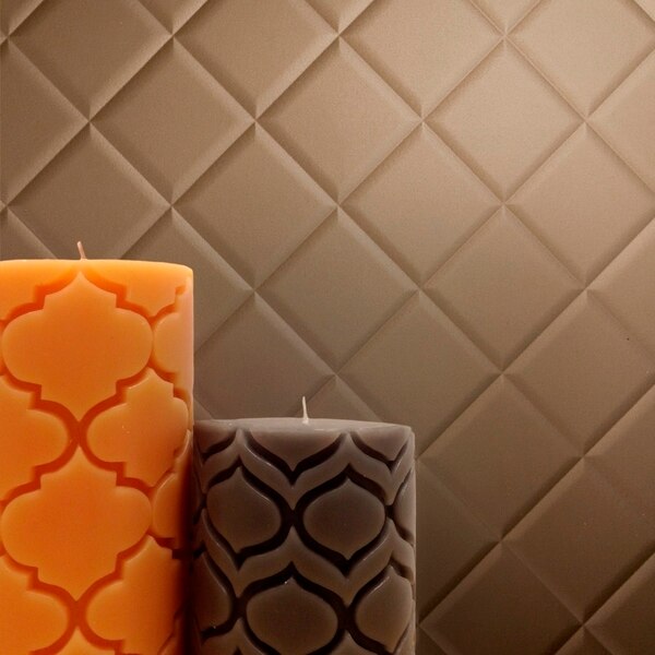 Fasade 18in x 24in Quilted Argent Bronze Backsplash Panel 5pk
