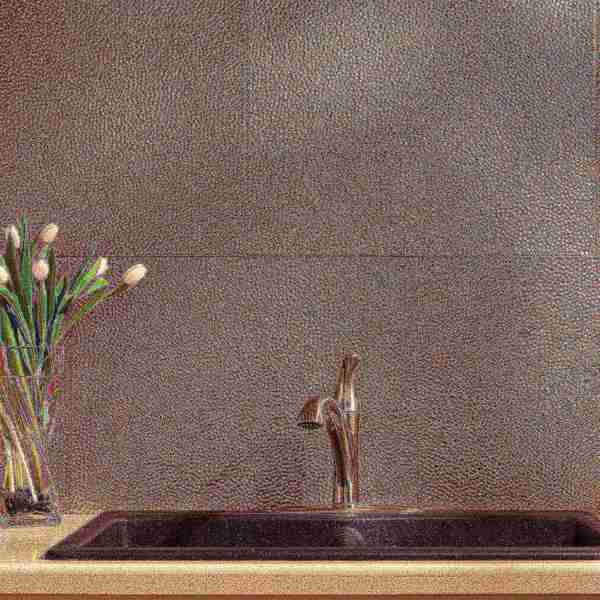 Fasade 18in x 24in Hammered Brushed Nickel Backsplash Panel 5pk