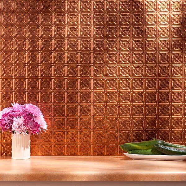 Fasade 18in x 24in Traditional 6 Antique Bronze Backsplash Panel 5pk
