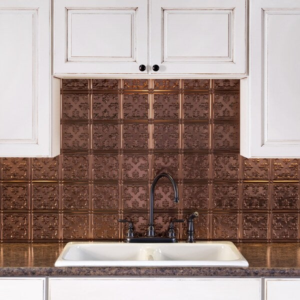 Fasade 18in x 24in Traditional 10 Oil Rubbed Bronze Backsplash Panel 5pk