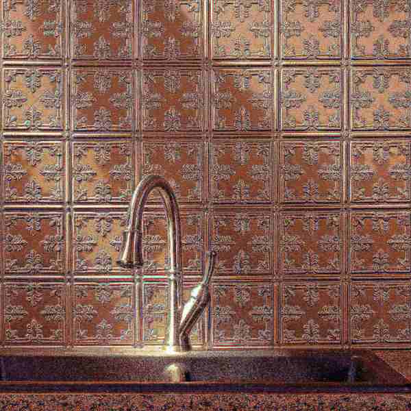 Fasade 18in x 24in Traditional 10 Argent Bronze Backsplash Panel 5pk