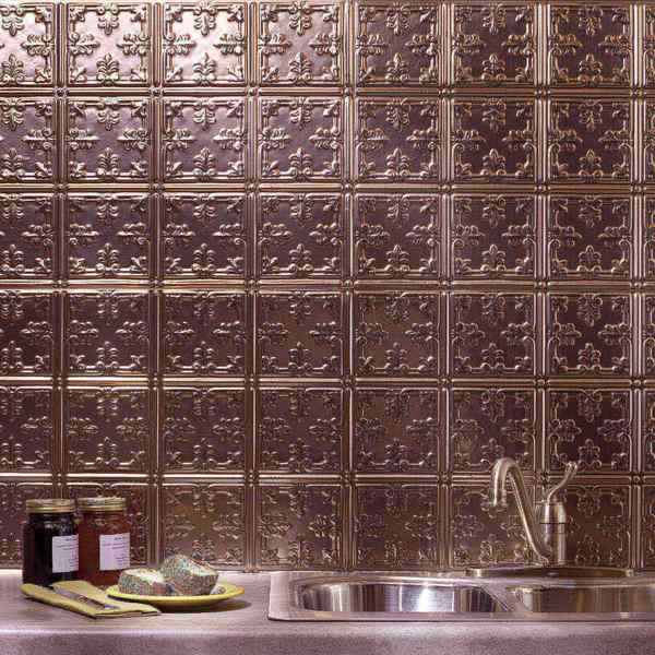 Fasade 18in x 24in Traditional 10 Brushed Nickel Backsplash Panel 5pk