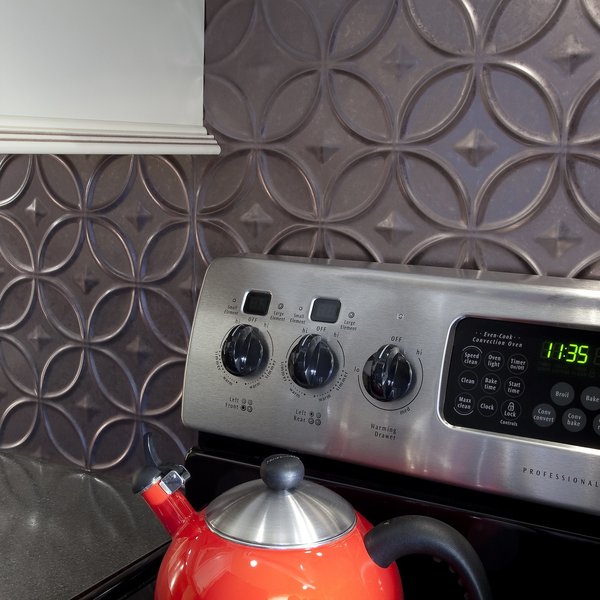 Fasade 18in x 24in Rings Galvanized Steel Backsplash Panel 5pk