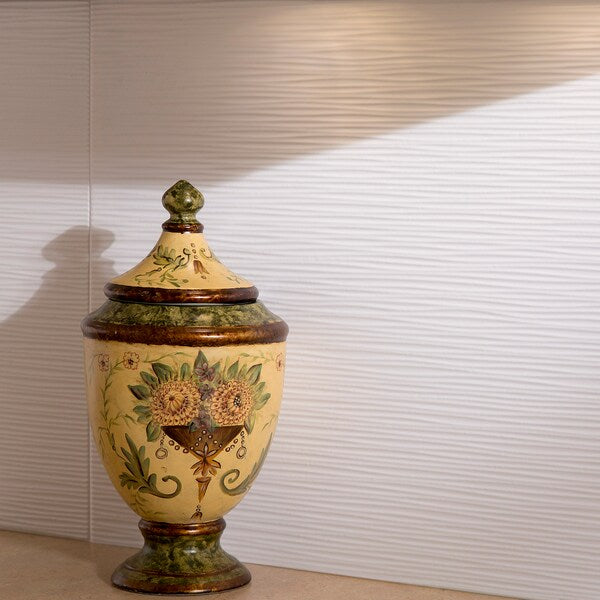 Fasade 18in x 24in Ripple Matte White Backsplash Panel 5pk