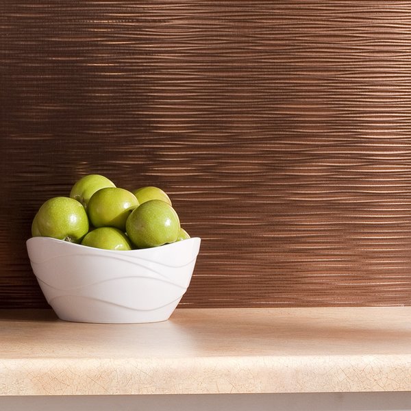 Fasade 18in x 24in Ripple Oil Rubbed Bronze Backsplash Panel 5pk