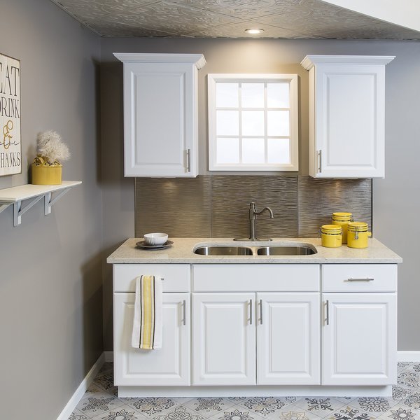 Fasade 18in x 24in Ripple Brushed Nickel Backsplash Panel 5pk