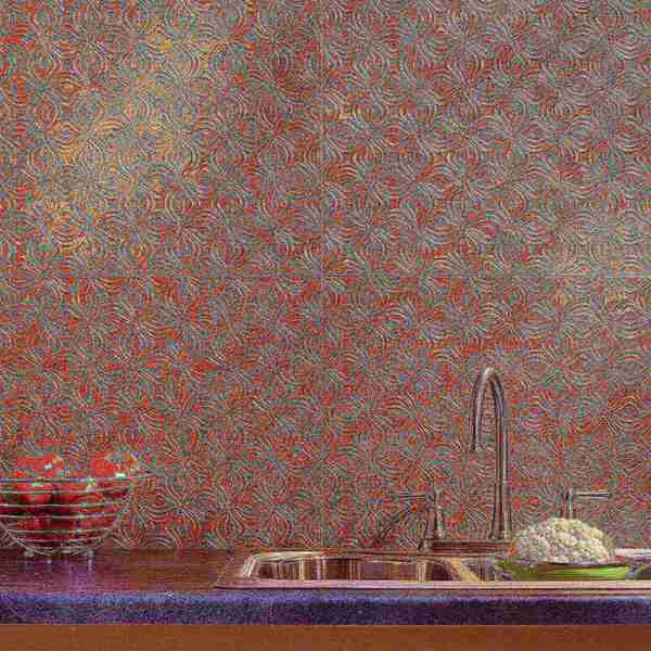 Fasade 18in x 24in Lotus Copper Fantasy Backsplash Panel 5pk
